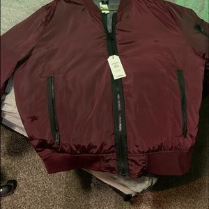 Express Maroon/ Grey Reversible Zip up Bomber